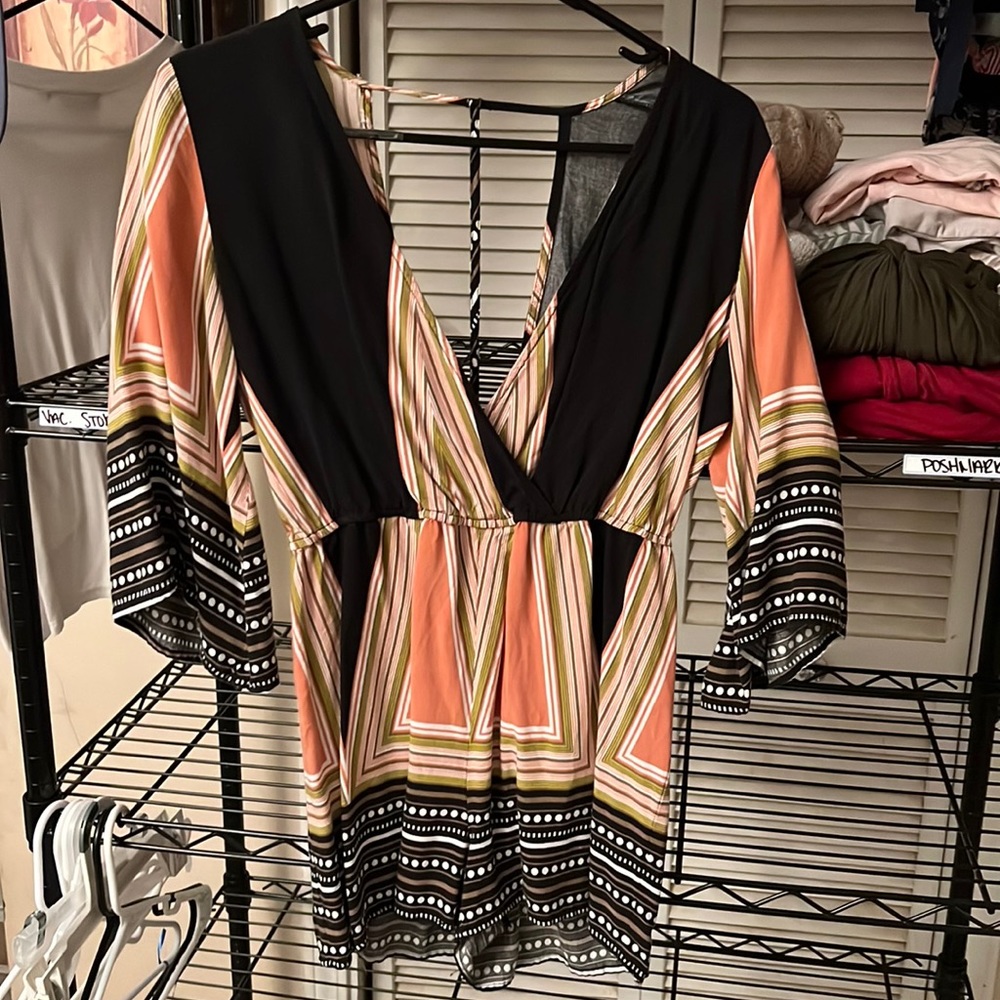 Deep V-neck Blouse